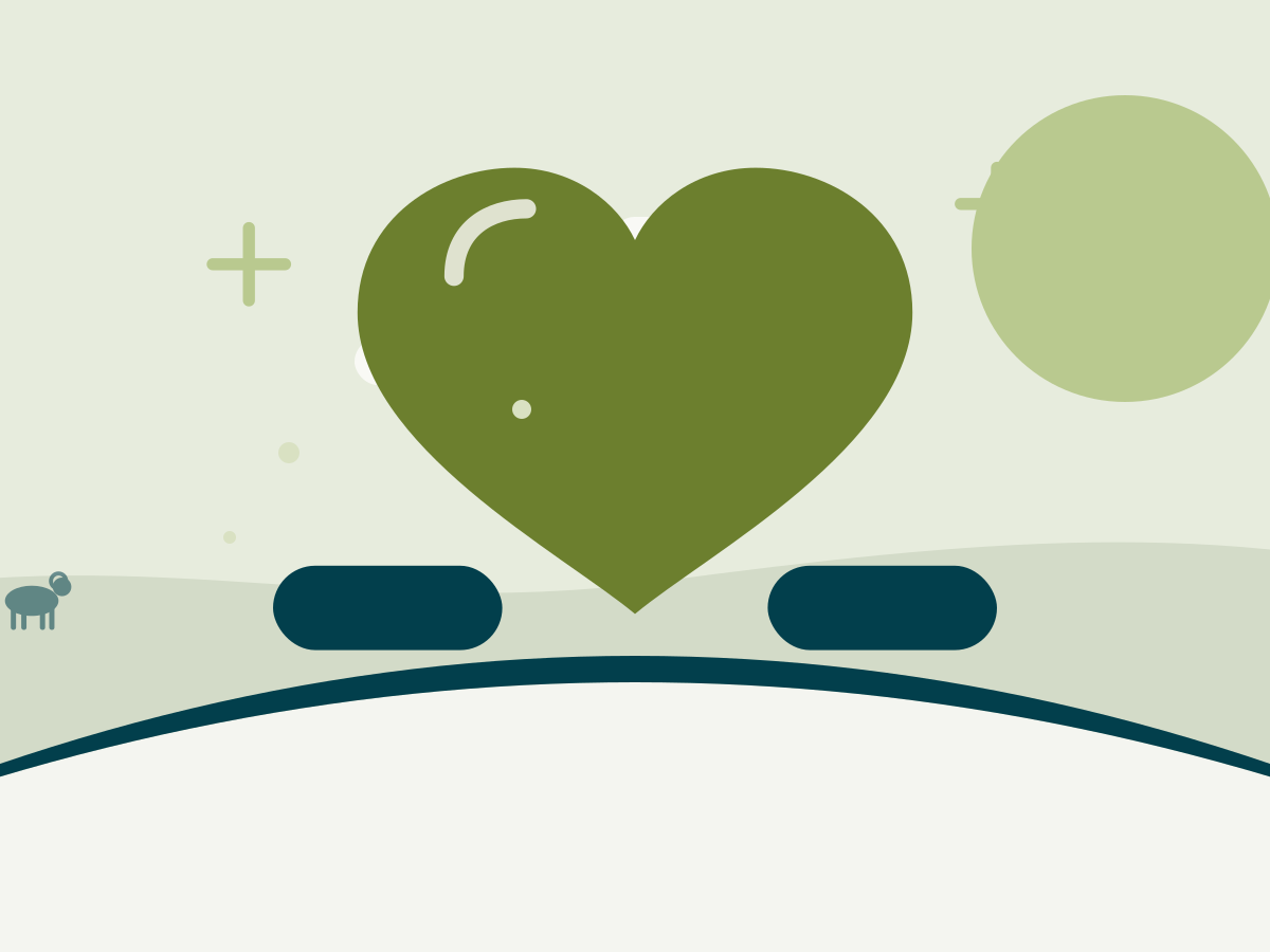 Illustration of a heart on a hill